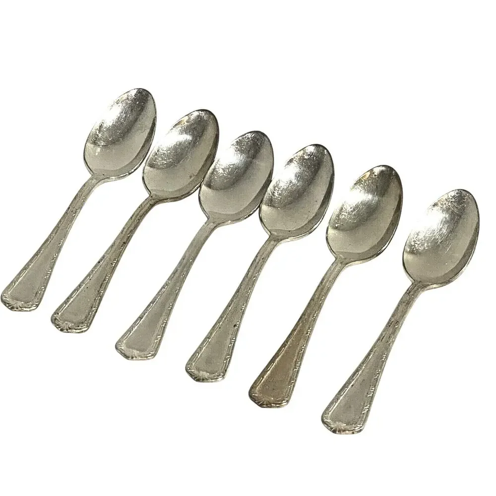 Silverplate teaspoons set (6) International Silver hallmarked MN & Co vintage
